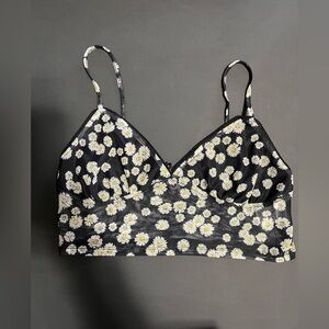 MOTEL Crop Bra Tank Top Floral Sheer Women’s Sz Small EUC
